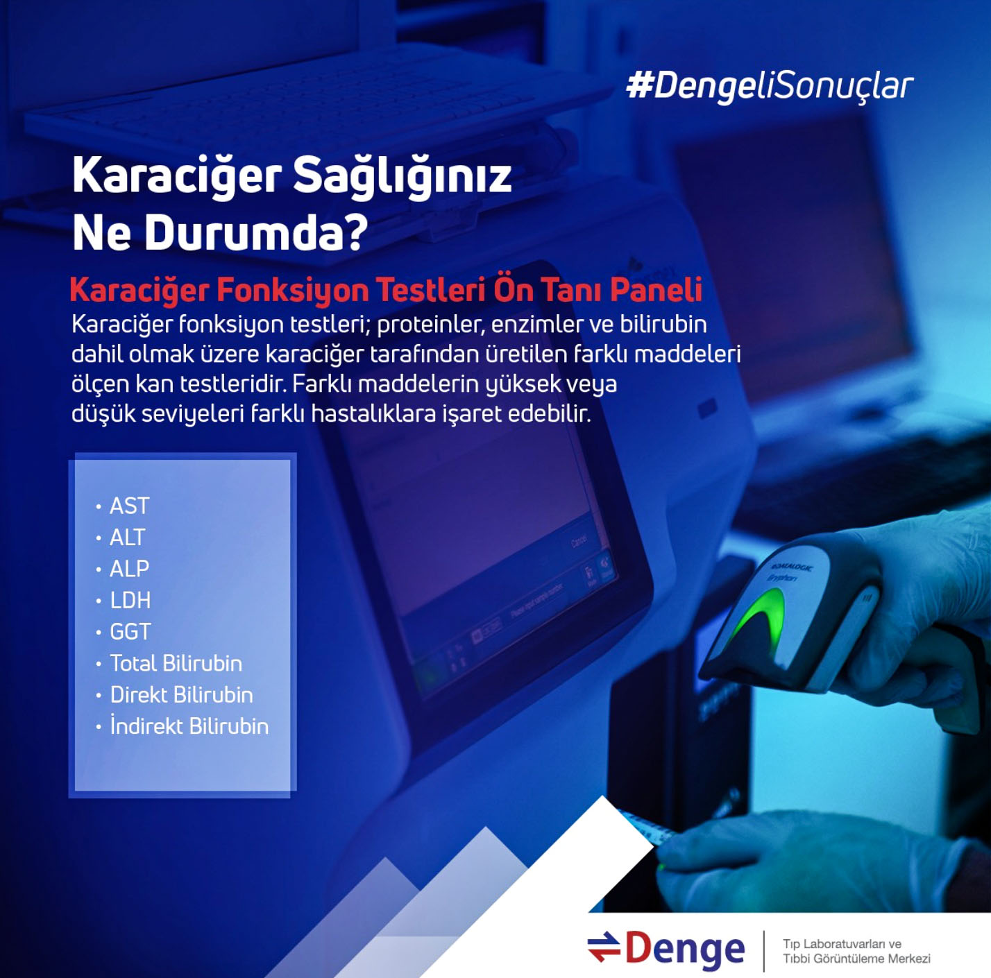 Ankara profesyonel reklam fotoğrafçısı tarafından sağlık ve laboratuvar sektörü için hazırlanan, kurumsal mavi tonlarda tıbbi görsel iletişim tasarımı.